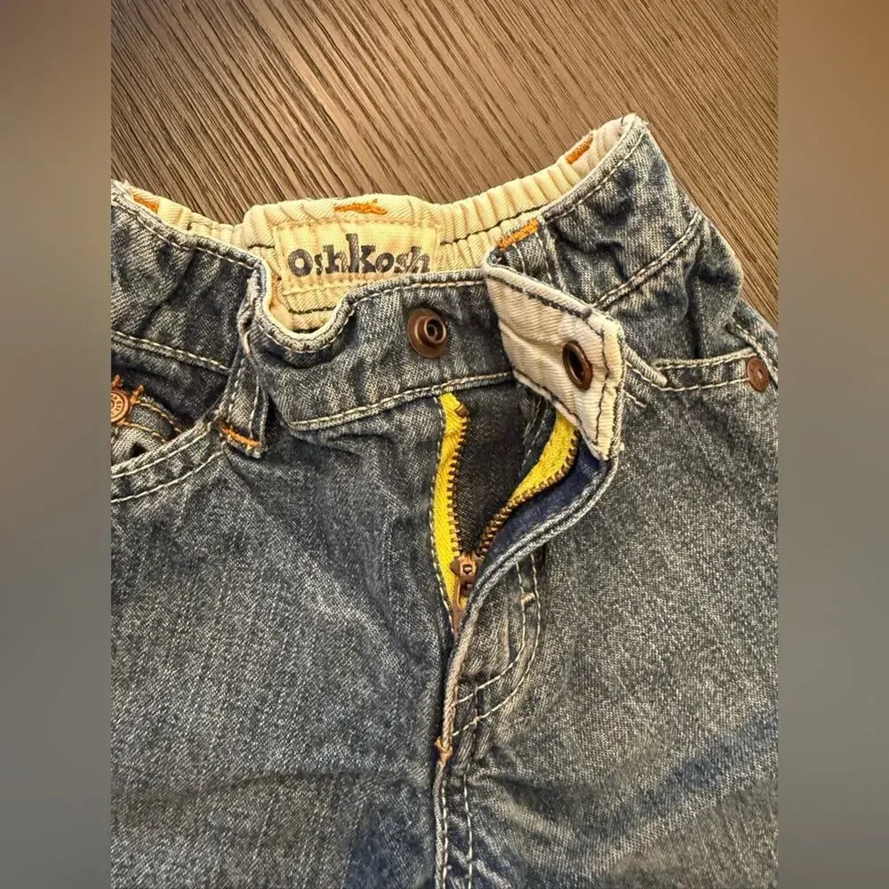 Vintage OshKosh B'gosh Baby Blue Jeans Denim Size 6 Months Elastic Waist